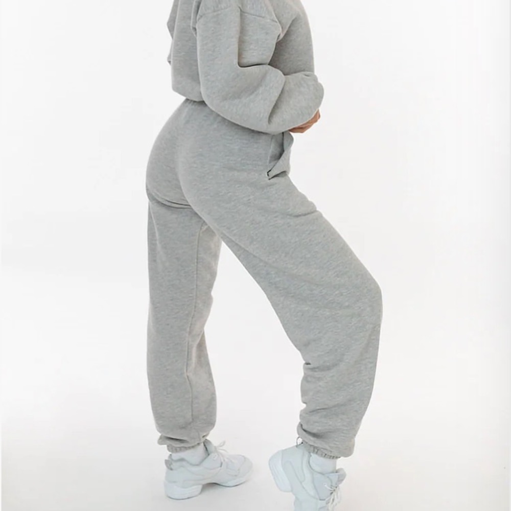 Los Angeles Apparel 	CF394 Cotton Fleece High Waist Sweatpants Heather Grey / S